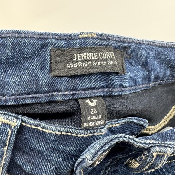 True Religion Jeans Women 26 Jennie Curve Mid Rise Super Skinny World Tour Pants - Picture 10 of 12